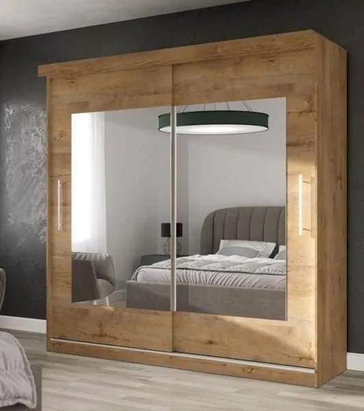 Šatníková skriňa Sino 203 dub tmavý, dub lefkas tmavý