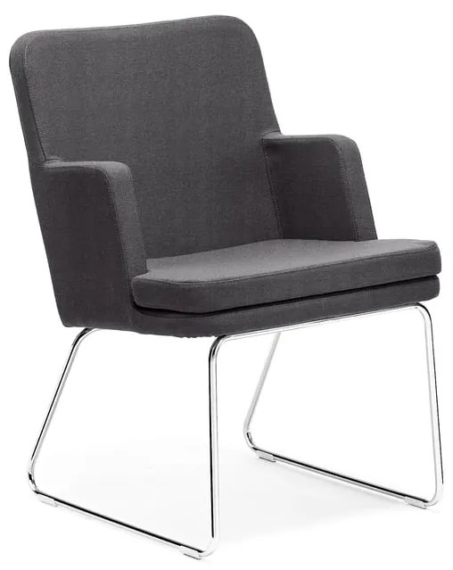 Kreslo EASY, chrómová podnož, látka Medley, tmavošedá