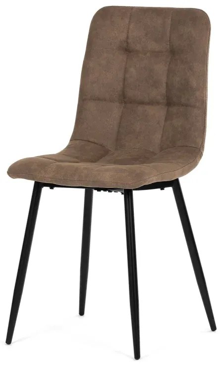 Židle jídelní, béžová látka cowboy, nohy černý kov