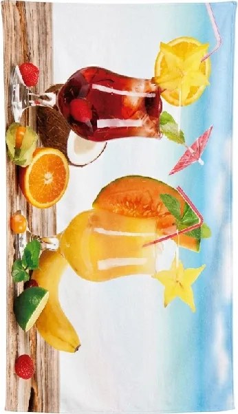 Rýchloschnúca XXL plážová osuška DRINKOZA farebná 150 x 210 cm, 100% mikrovlákno