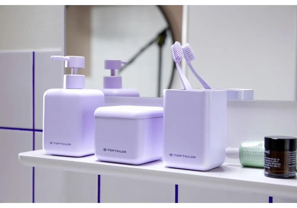Fialový téglik na zubné kefky z polyresínu Tom Tailor T-Rounded – Wenko