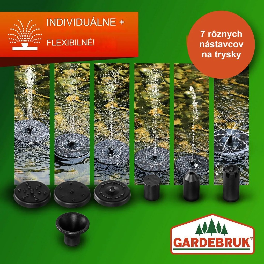 InternetovaZahrada Solárna fontána 180 l/h - čierna