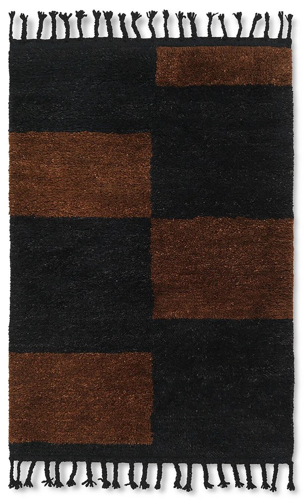 Tkaný koberec Mara, malý – čierny/hnedý