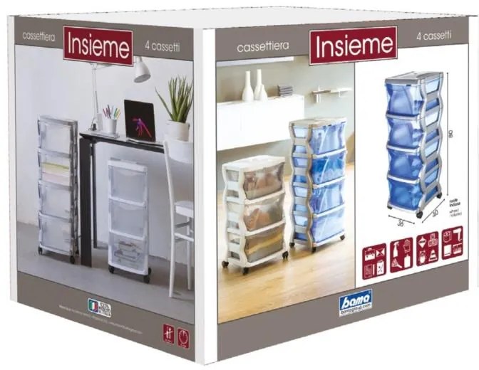 BAMA Regál Insieme 4, modrý