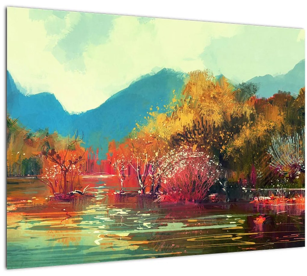 Sklenený obraz - Farby jesene (70x50 cm)