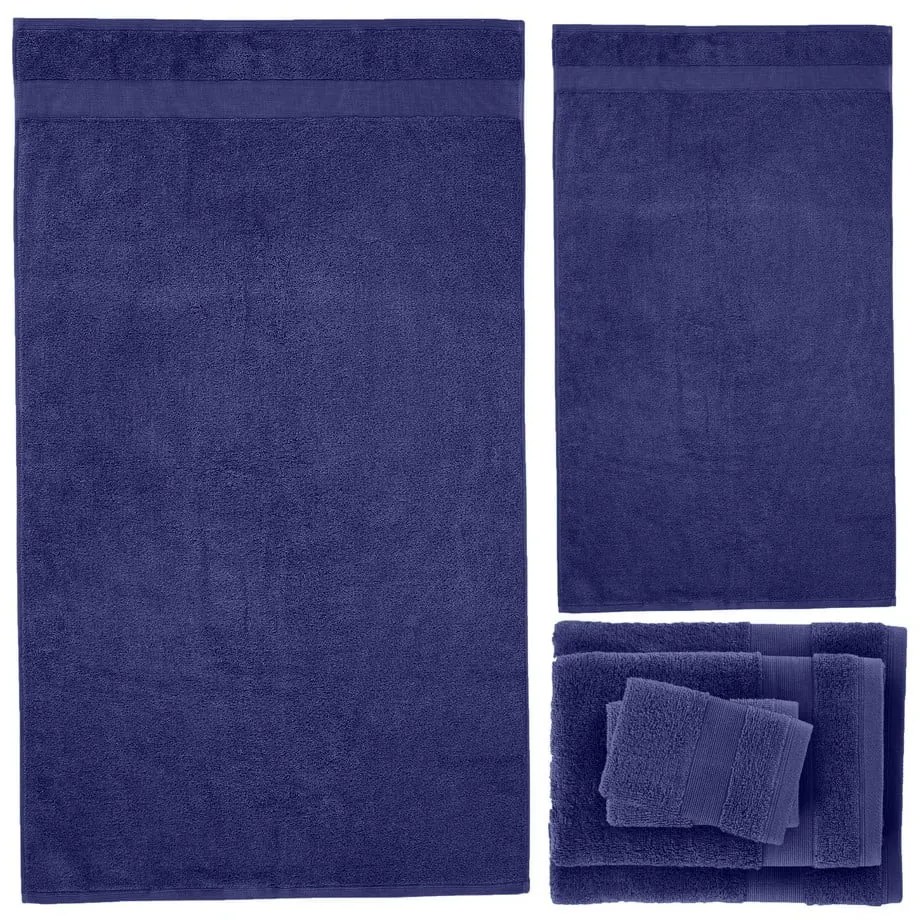 Tmavomodré froté bavlnené uteráky a osušky v súprave 6 ks Anti–Bacterial – Catherine Lansfield