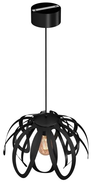 Luster na lanku ORCHID 1xE27/60W/230V čierna