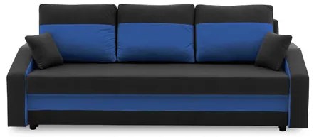 Veľká rozkladacia pohovka HEWLET PLUS color Čierna + svetlo modrá