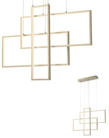 Redo 01-2314 - Stmievateľný LED luster na lanku PLANA LED/60W/230V zlatý