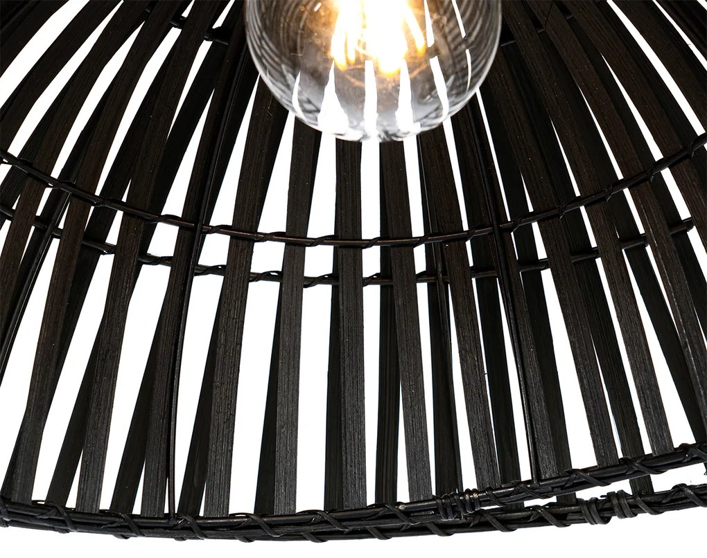 Orientálna oblúková lampa čierna bambusová - Pua