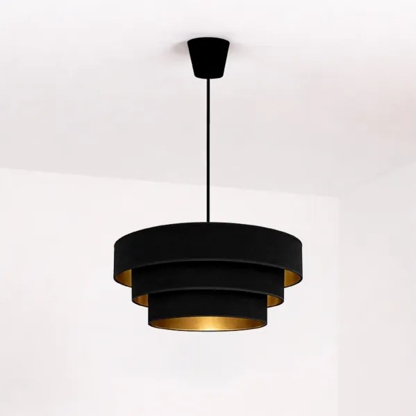Brilagi - Luster na lanku LUNETA 1xE27/60W/230V pr. 40 cm čierna/zlatá