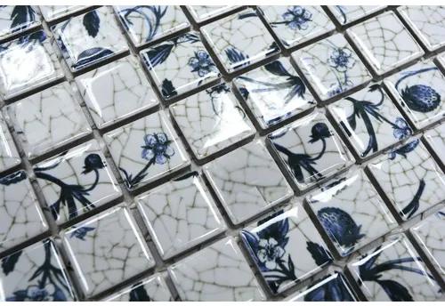 Keramická mozaika CG SB09 biela/modrá 30 x 30 cm