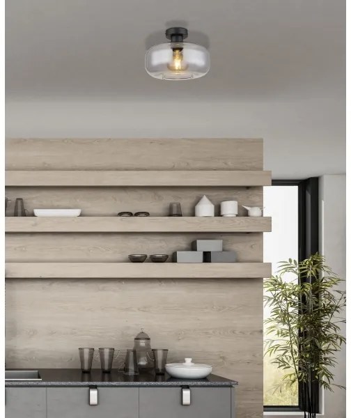 Globo 15566D - Prisadený luster GIUSEPPE 1xE27/40W/230V pr. 28 cm šedá