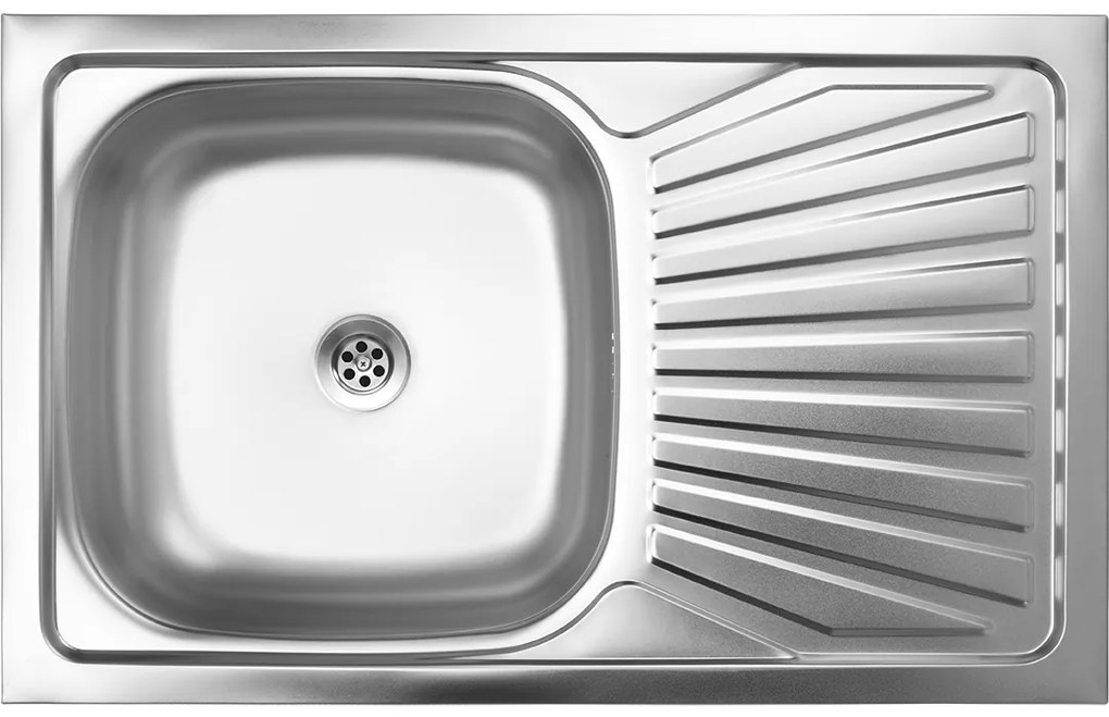 Kuchinox Kuchinox, nerezový 1-komorový drez 800x500x155 mm + sifón, hladký dekor, oceľová, LAV-SK2_211T