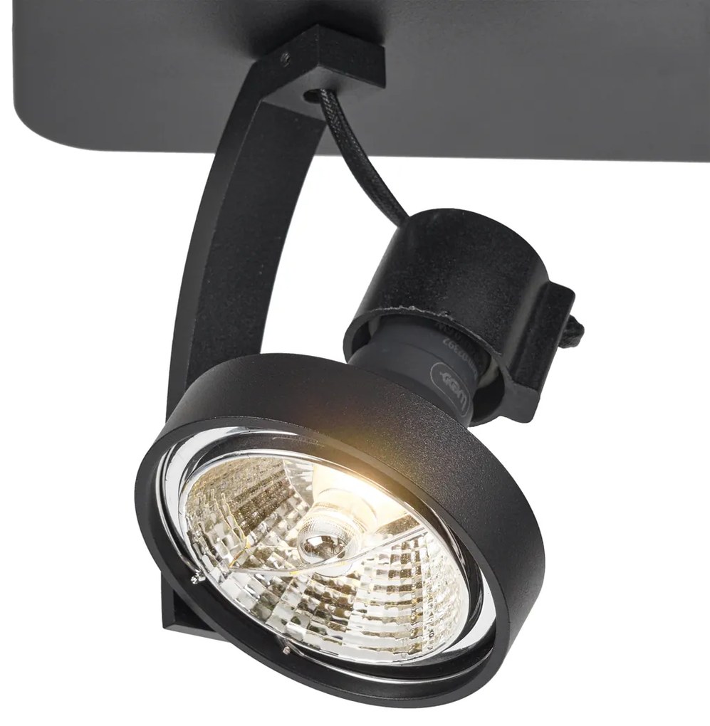 Dizajnový stropný reflektor čierny GU10 70mm 2-svetelný nastaviteľný - Vo