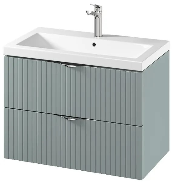 Cersanit Tirso, závesná umývadlová skrinka 794x447x572 mm + keramické umývadlo, zelená matná, S801-540