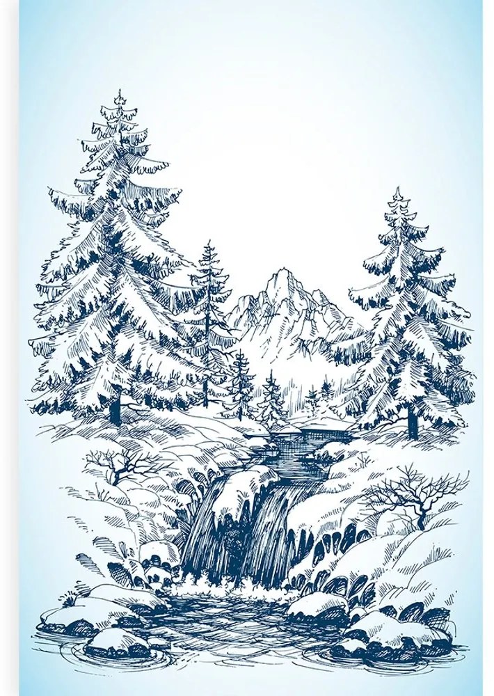 Obraz zasnežená rozprávková krajinka - 80x120