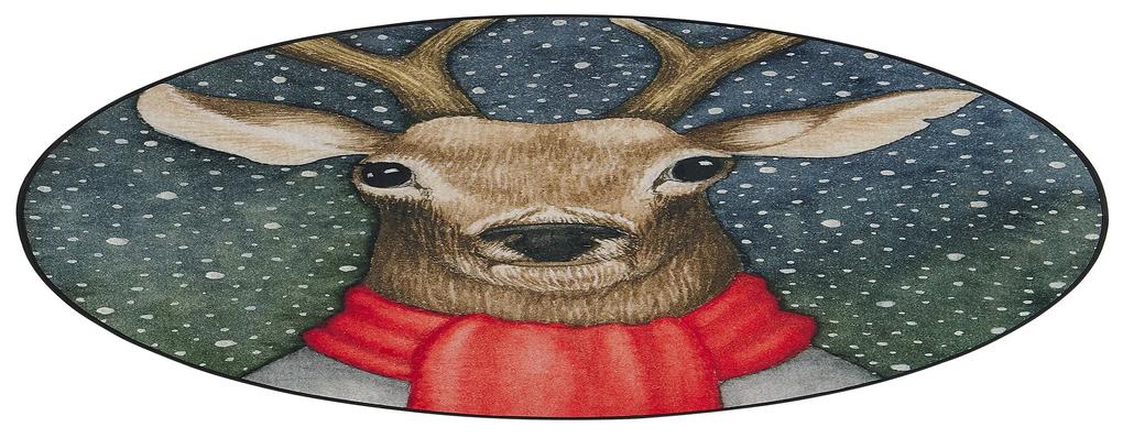 Okrúhly koberec s vianočným vzorom ⌀ 140 cm EREGLI Beliani