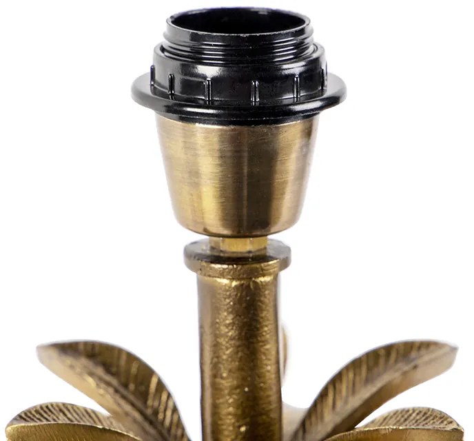 Art Deco stolná lampa bronzová s čiernou bez tienidla - Areka