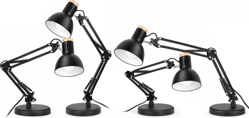 Toolight Toolight, JNH044-1T, stolná lampa s nastaviteľným ramenom, 1× E27, čierna, OSW-56235