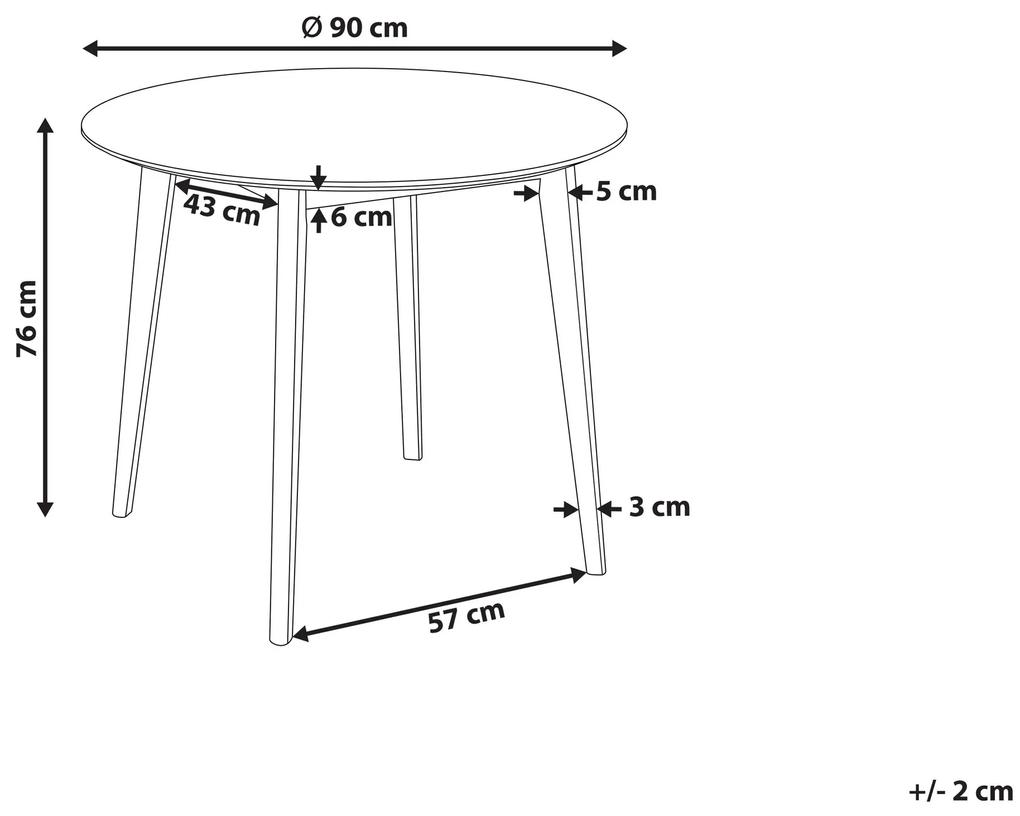 Okrúhly jedálenský stôl ⌀ 90 cm svetlé drevo SANDY Beliani