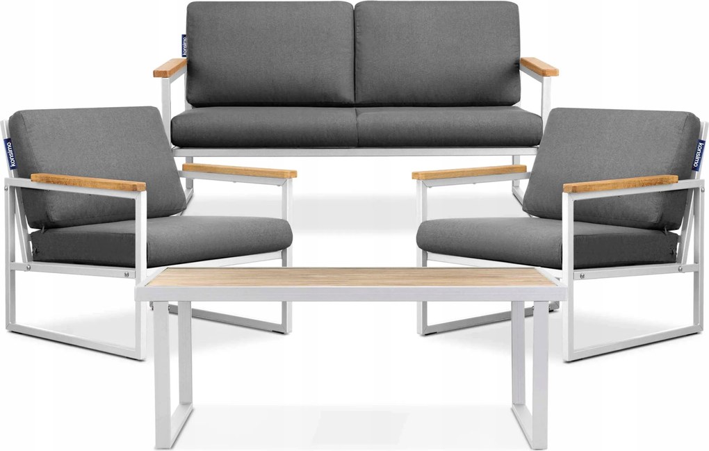 Sada záhradného nábytku stôl pohovka stoličky biela/béžová Konsimo Tribo