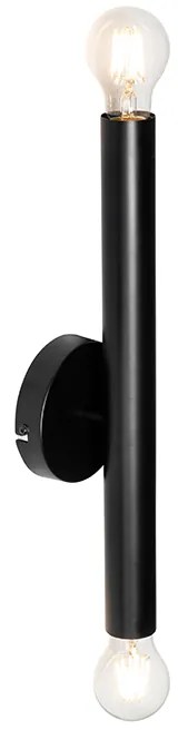 Art Deco nástenná lampa čierna 2-svetlo - Tubi