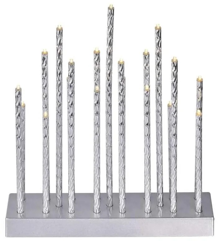 LED Vianočný svietnik 19xLED/3xAA šedá