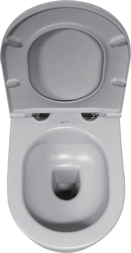 Isvea Isvea, INFINITY závesná WC misa, Rimless, 36,5x53cm, šedá, 10NF02005-2V