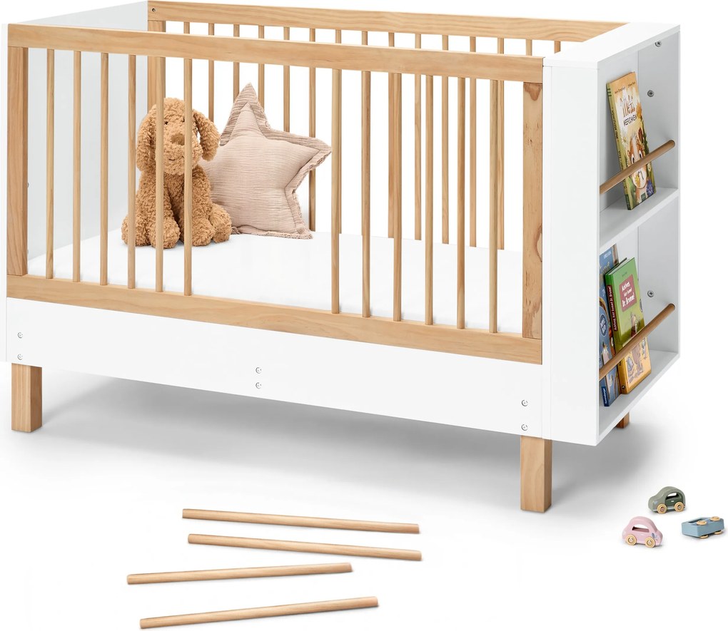 Detská postieľka »Leira« s integrovanou policou na knihy