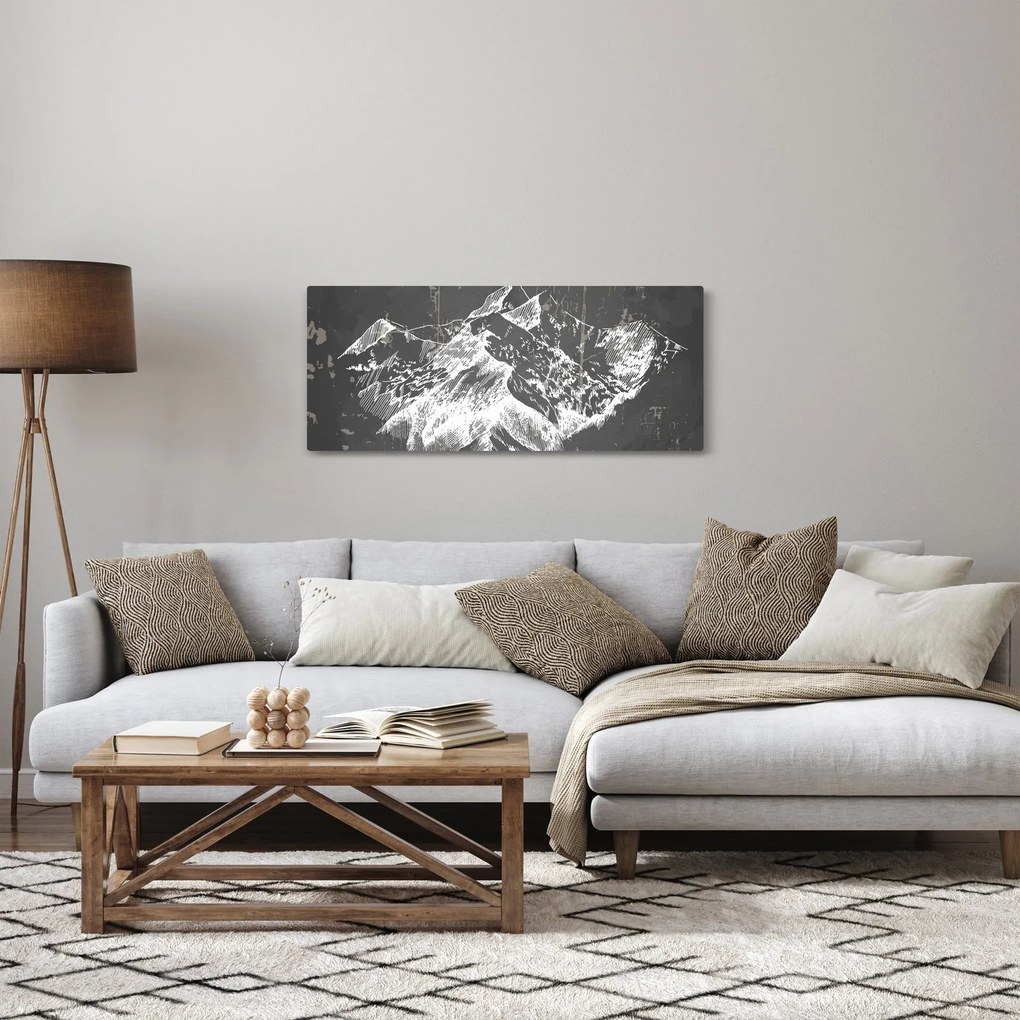Obraz - Ilustrácie hôr (120x50 cm)