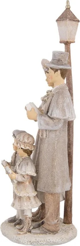 Béžová vianočná dekorácia zbor Christmas Choir - 15*11*30 cm