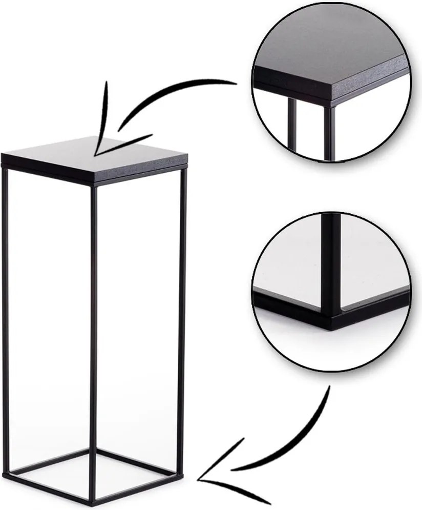 STOJAN NA KVETINÁČ BASICLOFT 60X24X24 CM ČIERNA