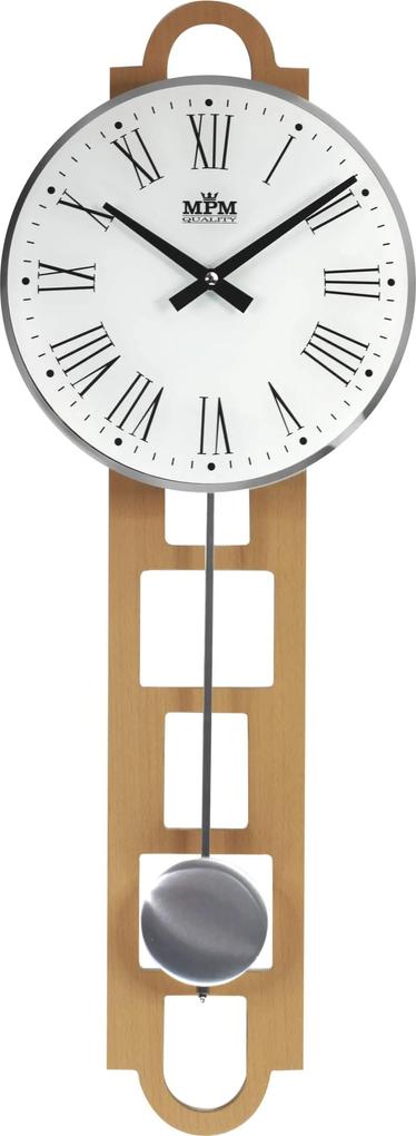 Kyvadlové hodiny MPM 3185.53 svetlé drevo, 68cm