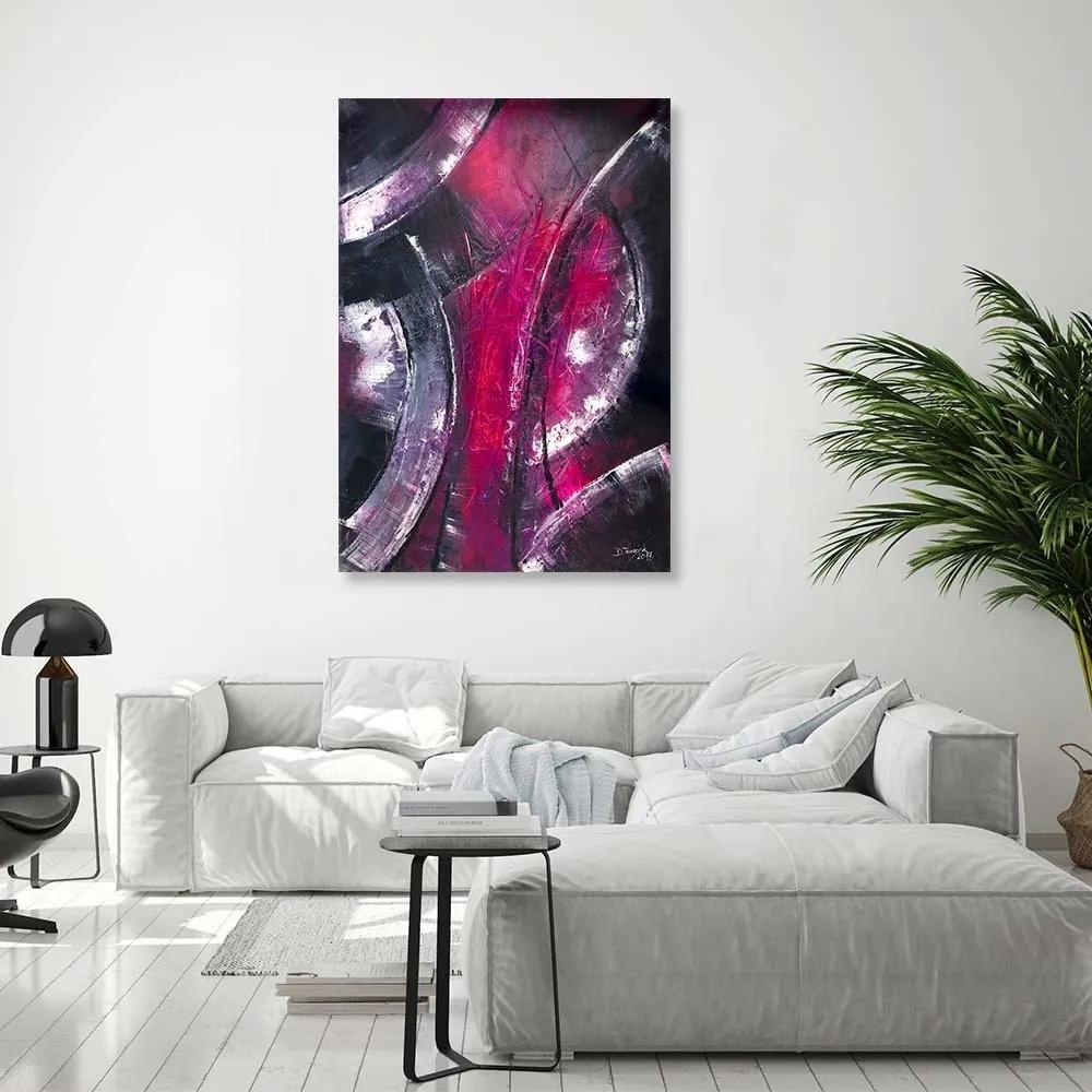 Obraz na plátně Moderní abstraktní fialová - 60x90 cm