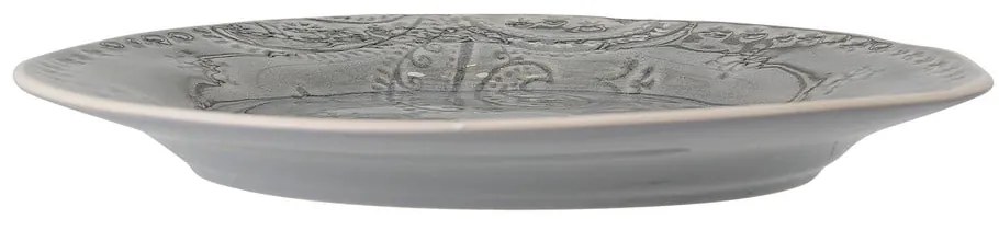 Sivý tanier z kameniny Bloomingville Rani, ø 26,5 cm