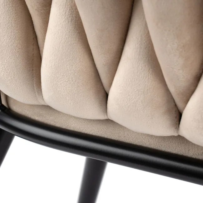 Jedálenská stolička COFTON zamatová, čierna / béžová