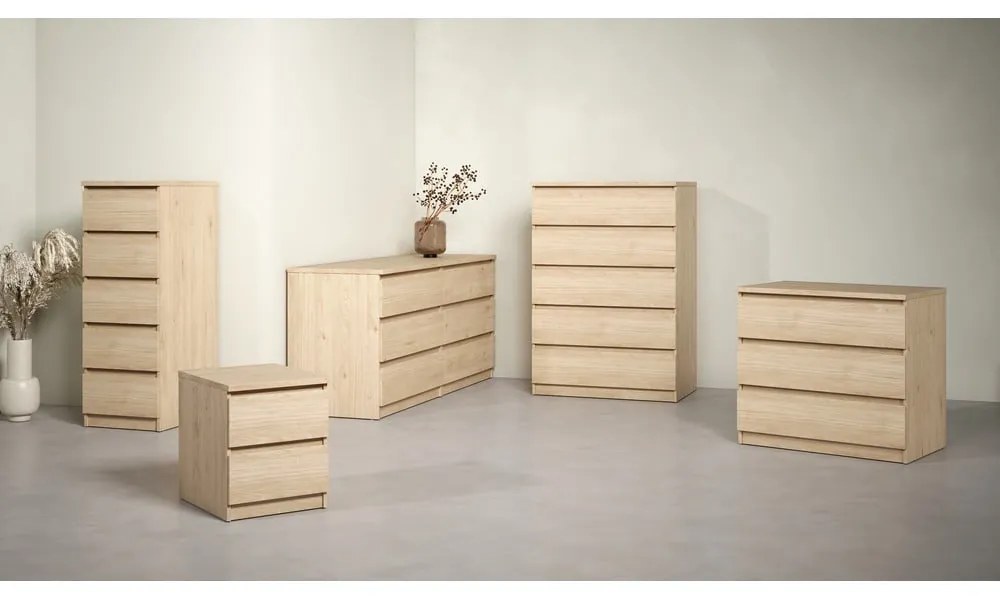 Komoda v dekore duba v prírodnej farbe 40x111x50 cm Naia – Tvilum