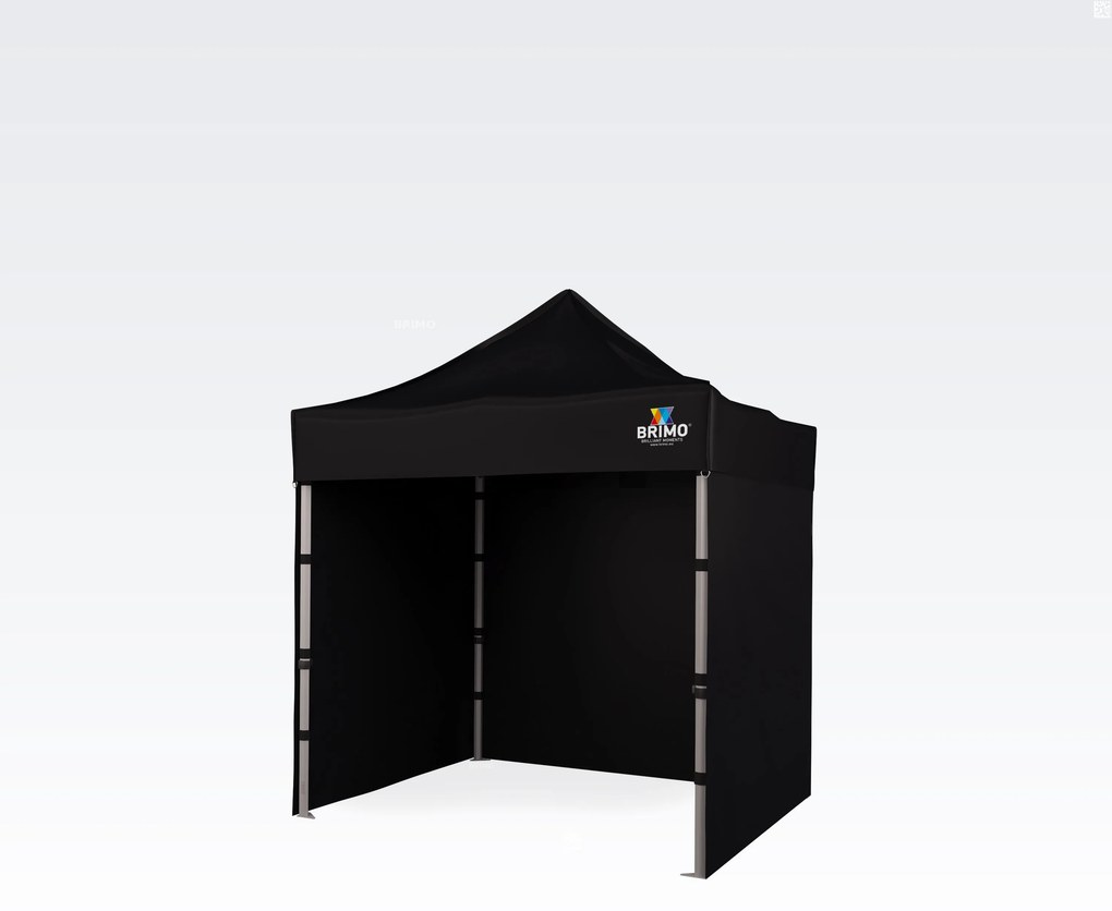 BRIMO Nožnicový párty stan EXCLUSIVE ALU 2x2 m s 3 stenami čierny
