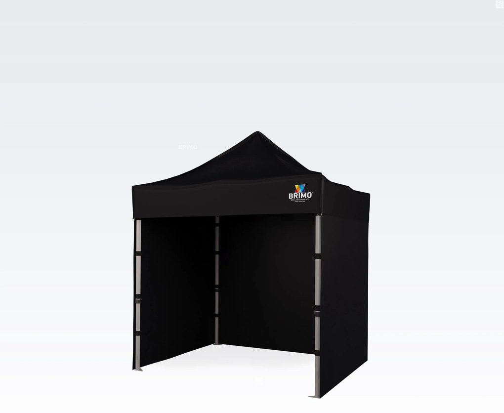BRIMO Exkluzívne Riešenie pre Váš Marketing: Nožnicový Stan 2x2 m – Bez Námahy, S Maximálnym Dojmom! - s 3 stenami - Čierna 1