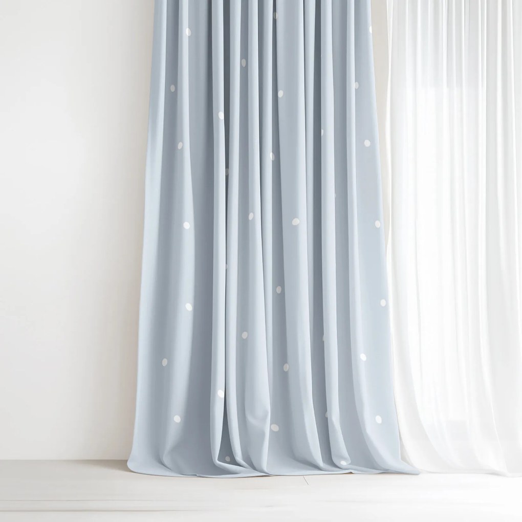 Goldea bavlnený záves - bodky na nebesky modrom 200x150 cm