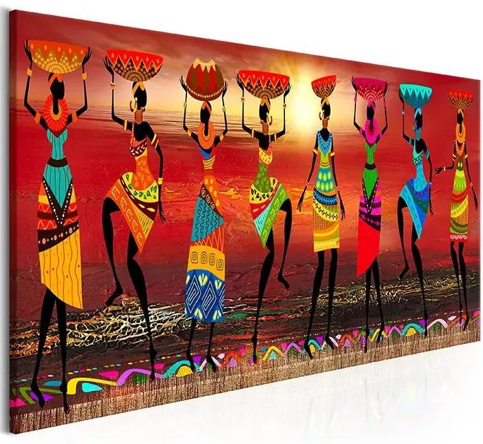 Obraz - African Women Dancing Veľkosť: 150x50, Verzia: Premium Print