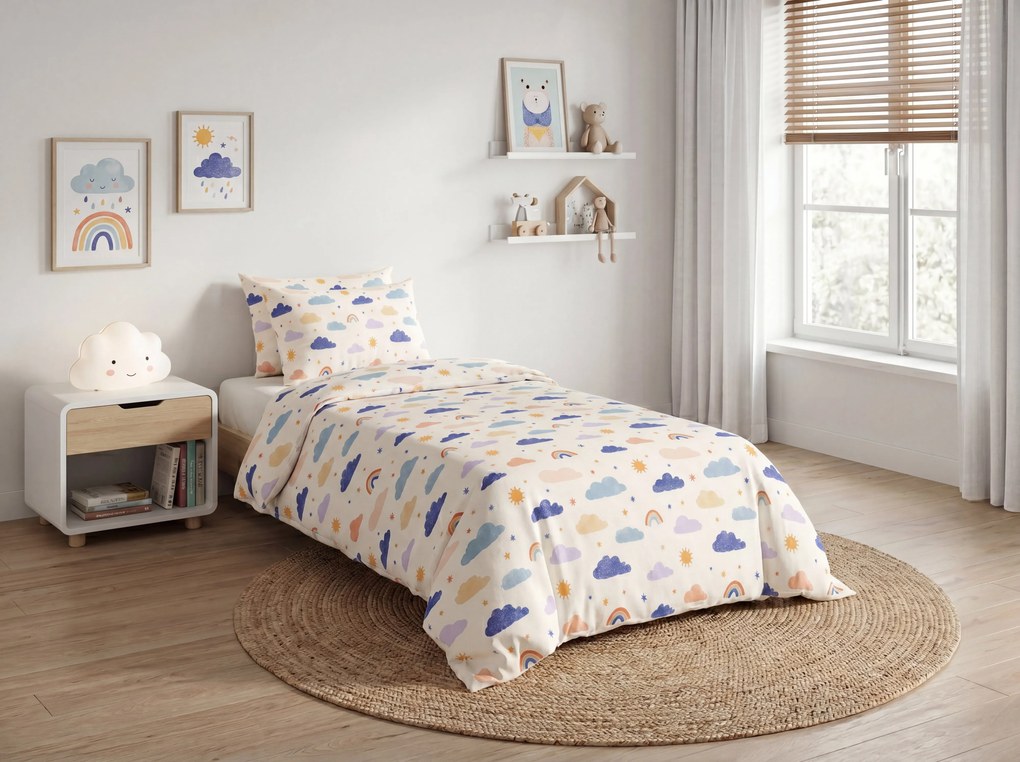 Detské obliečky z Renforcé bavlny CLOUDIRO farebné Rozmer obliečky: 70 x 90 cm | 140 x 200 cm