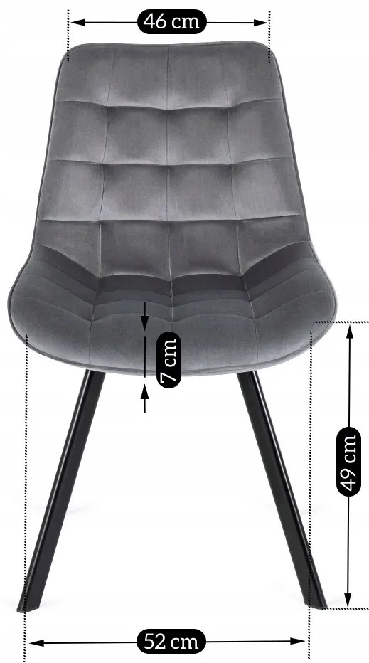 PROXIMA.store - Čalúnená jedálenska stolička RICK FARBA: sivá, MATERIÁL: zamat