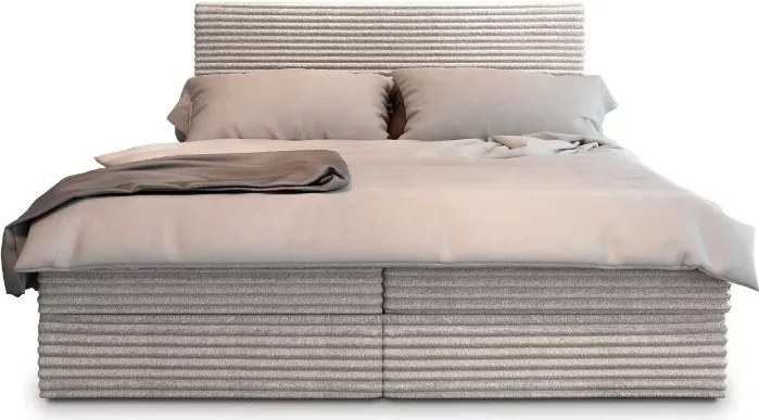 AKCIA Čalúnená posteľ boxspring ISPIRA 140x200 cm krémová II. akosť Matrac: Matrac Bonell pružinový