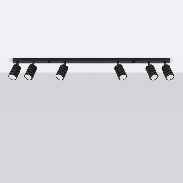 Sollux SL.1585 - Bodové svietidlo KARBON 6xGU10/10W/230V čierna