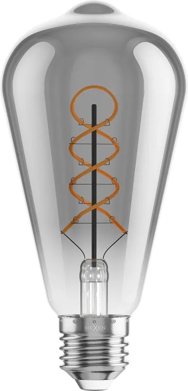 Mexen Vintis, LED filamentová žiarovka E27, ST64, 6 W, teplá biela 2200K, dymová, L162-E27-0622-70