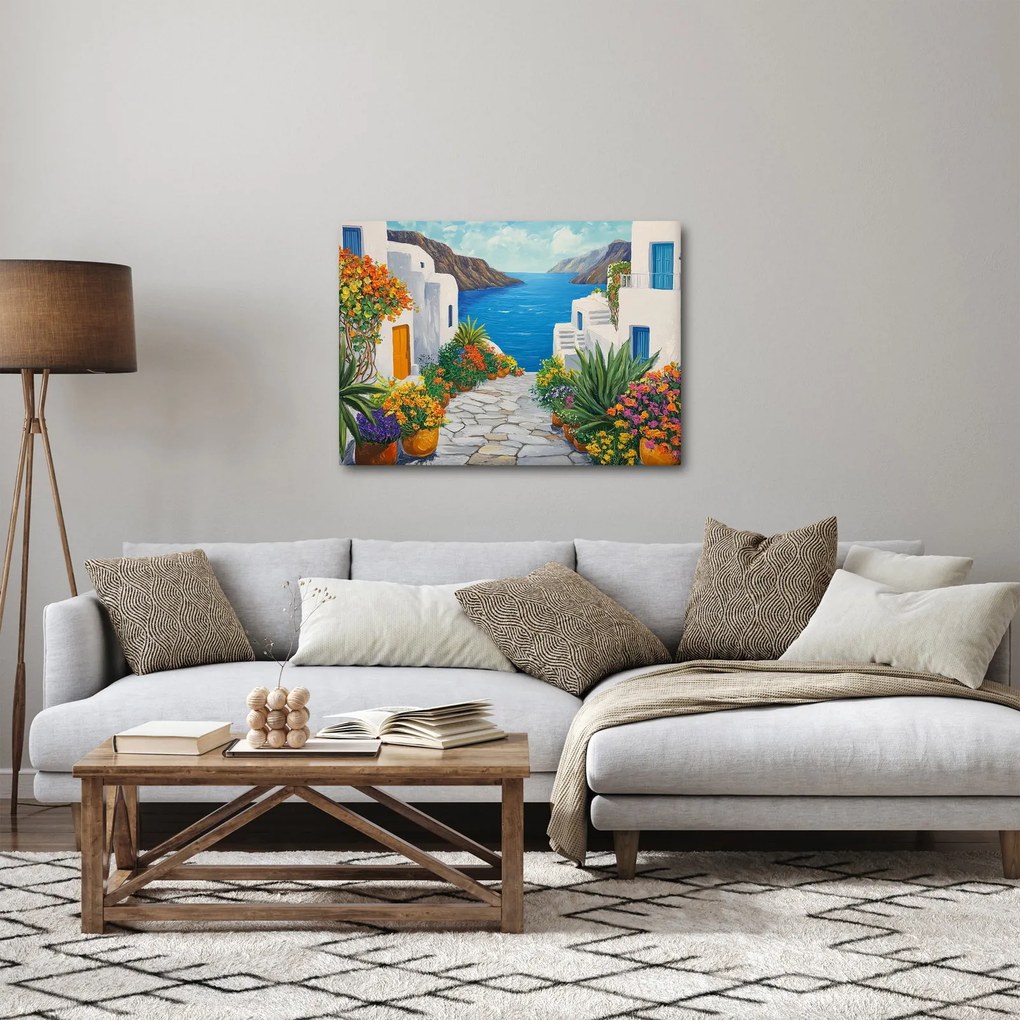 Obraz - Grécka ulička (70x50 cm)