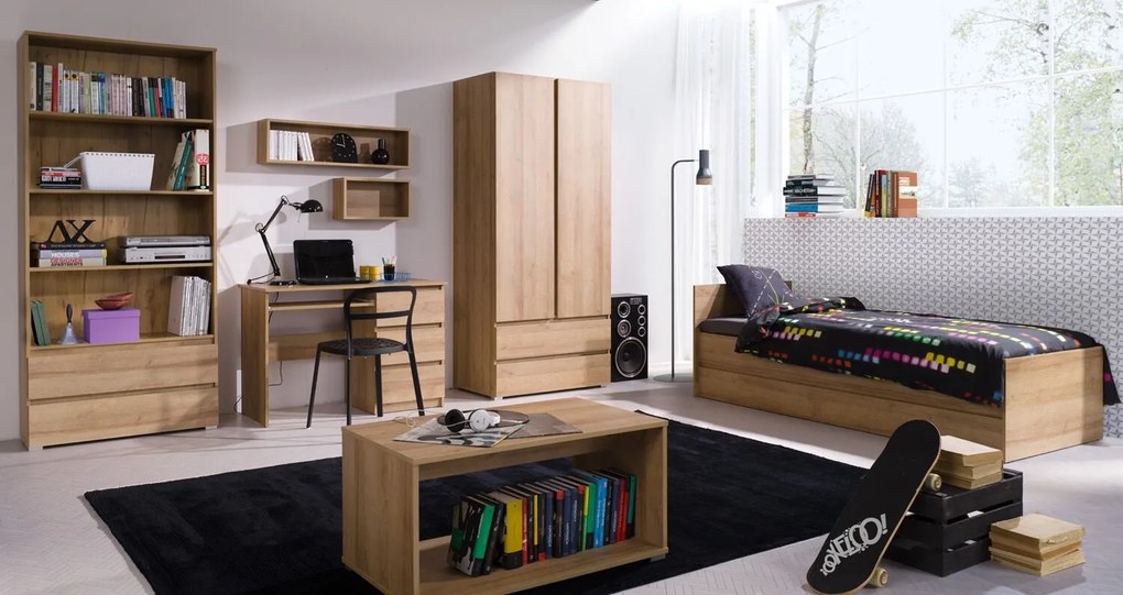 Moderná jednolôžková posteľ Cosmo C08 80 cm - dub riviera