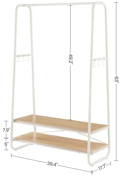 Stojanový vešiak LINEA biela/hnedá